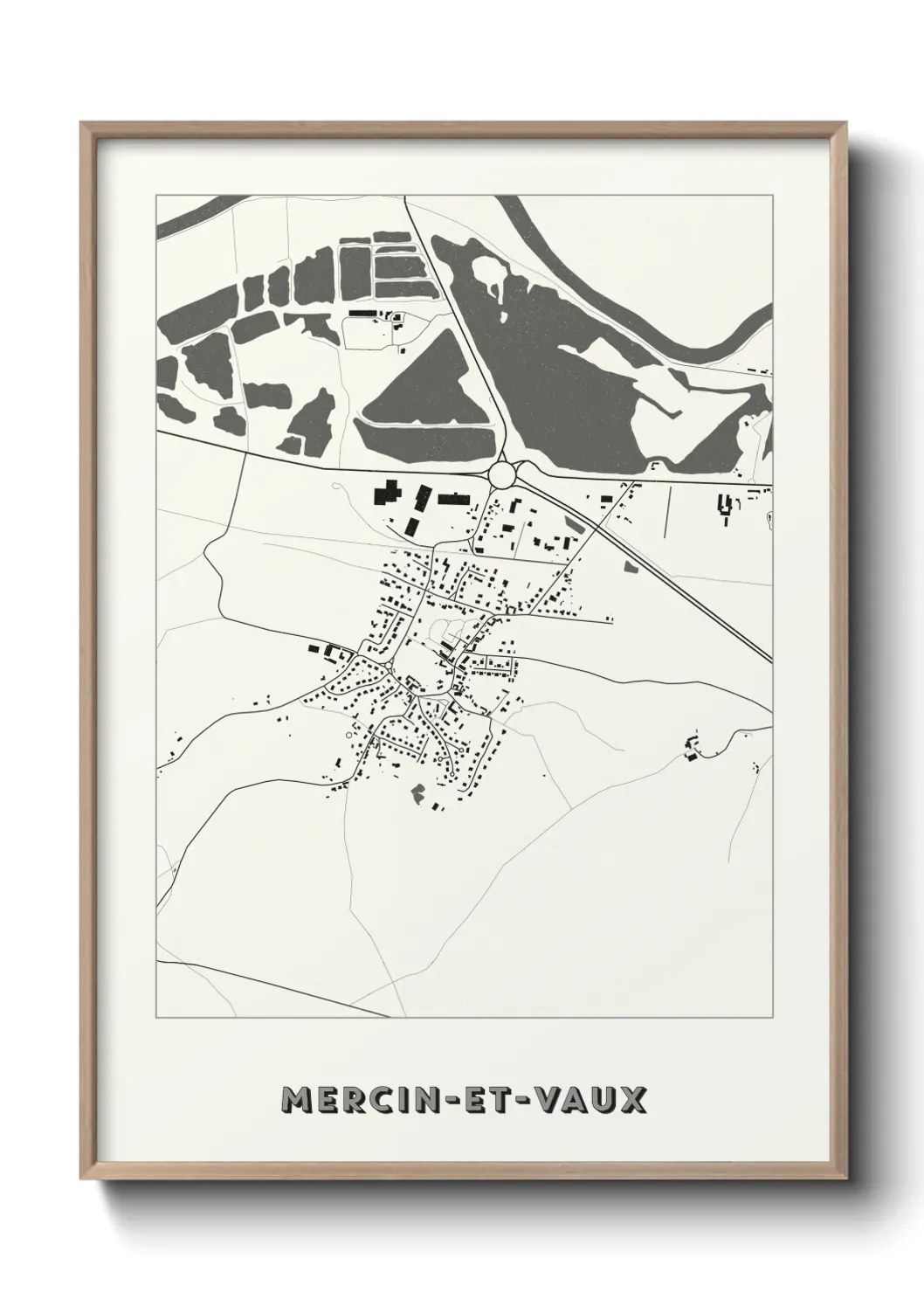 Un poster carte Mercin-et-Vaux