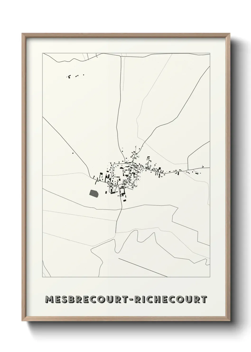 Un poster carte Mesbrecourt-Richecourt