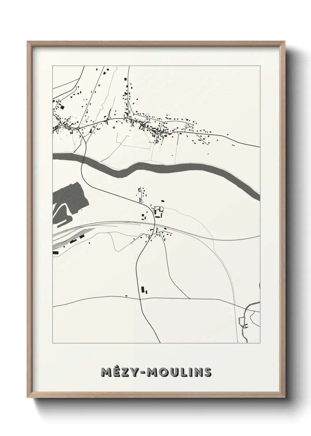 Un poster carte Mézy-Moulins