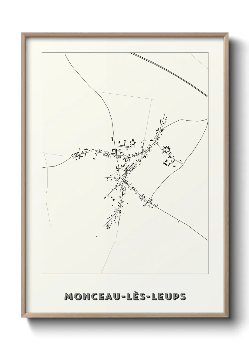 Un poster carte Monceau-lès-Leups