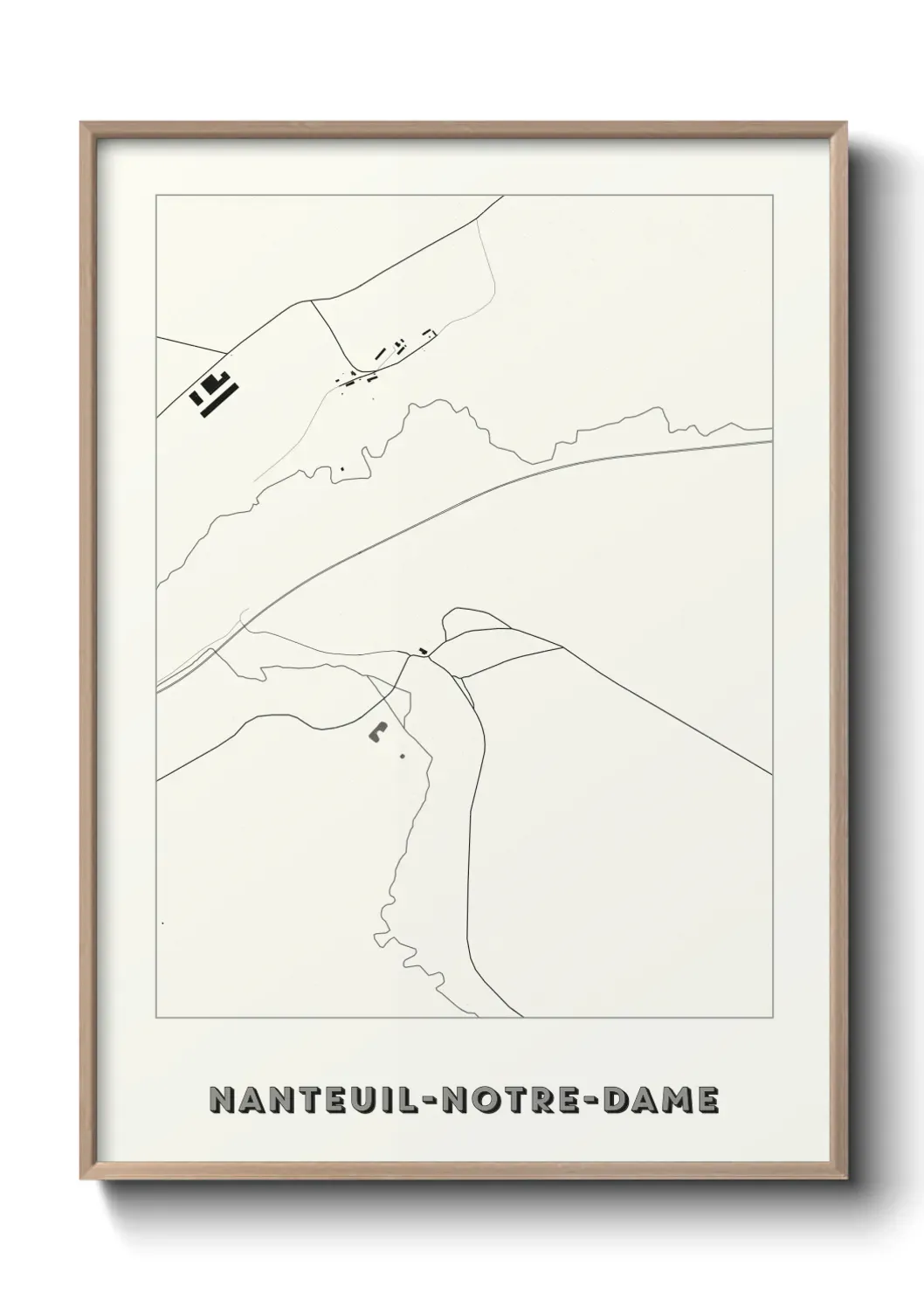 Un poster carte Nanteuil-Notre-Dame