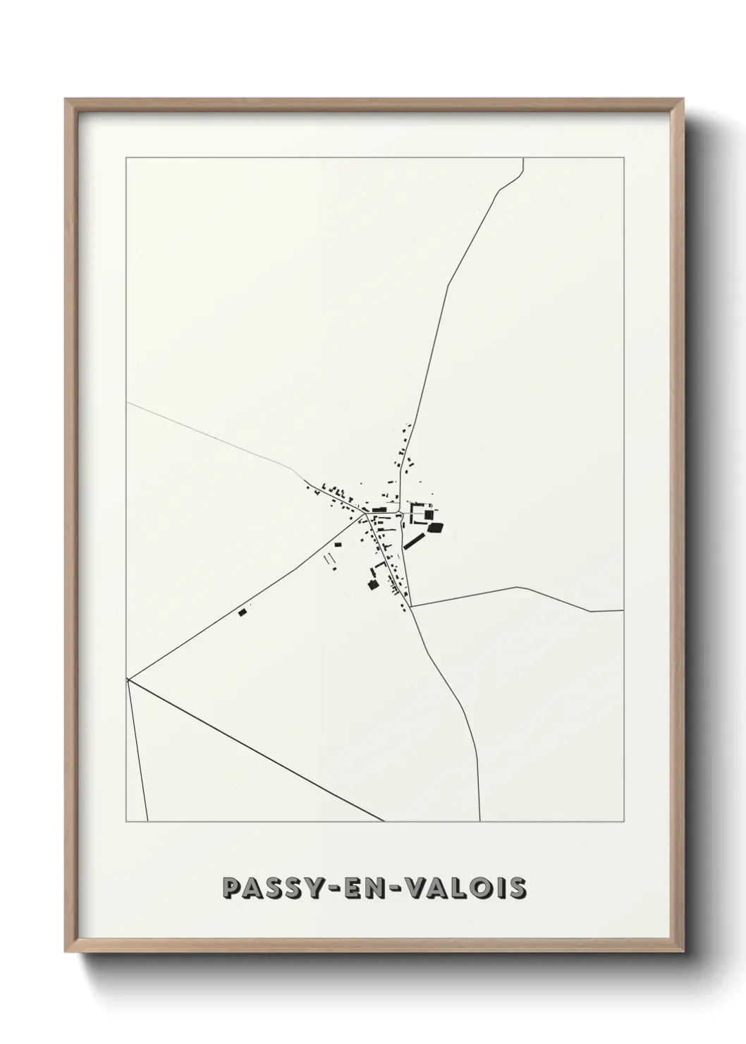 Un poster carte Passy-en-Valois
