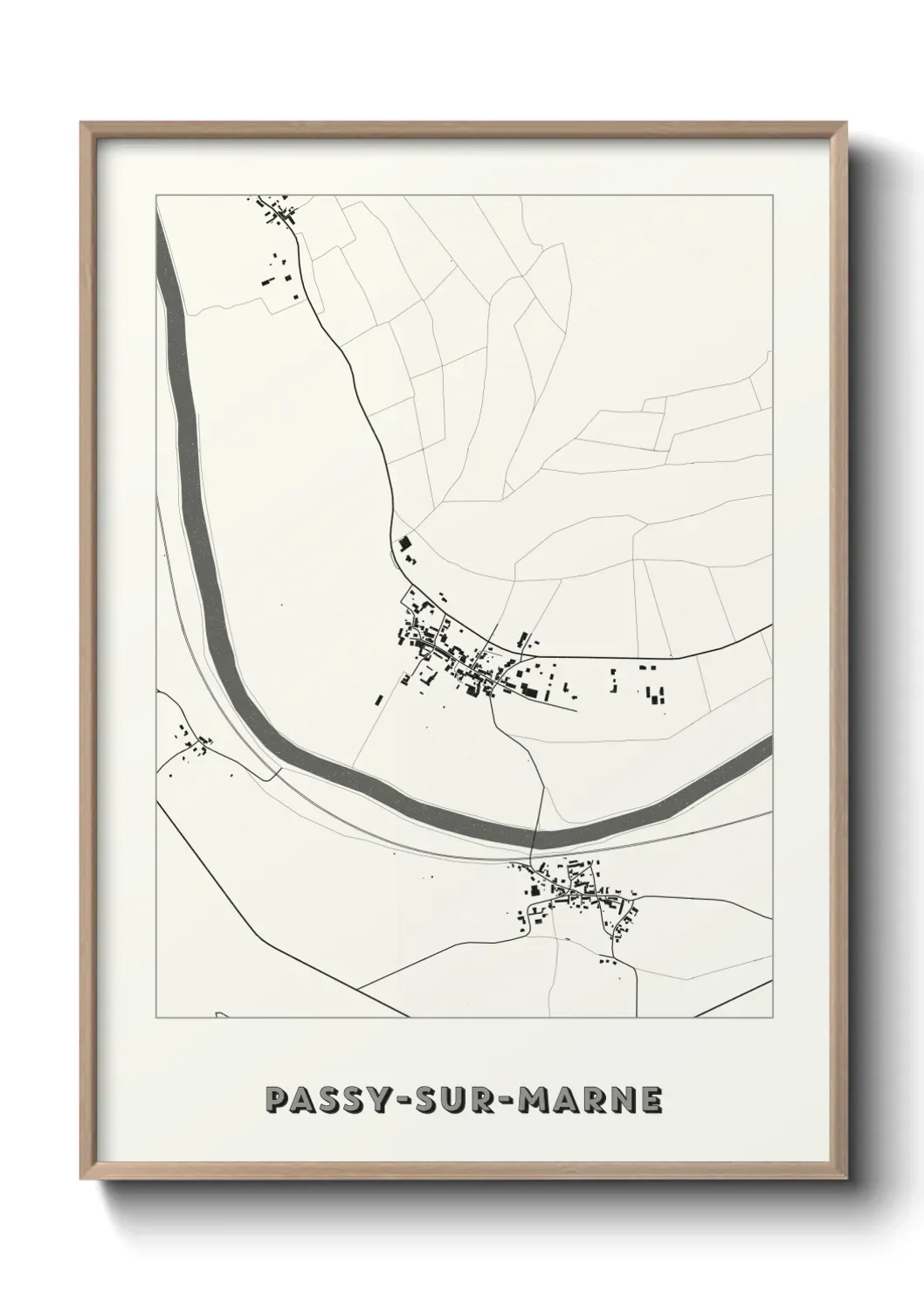 Un poster carte Passy-sur-Marne