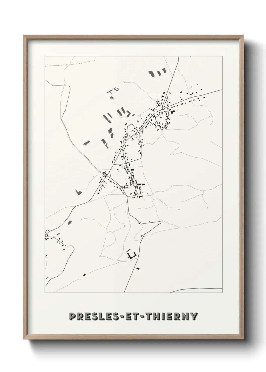 Un poster carte Presles-et-Thierny