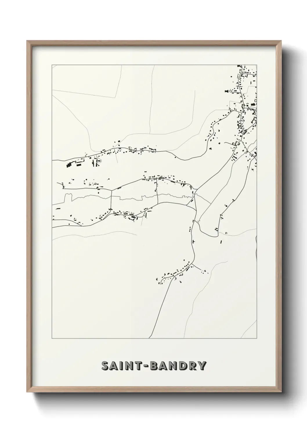 Un poster carte Saint-Bandry