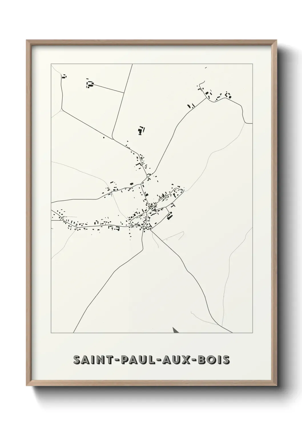 Un poster carte Saint-Paul-aux-Bois
