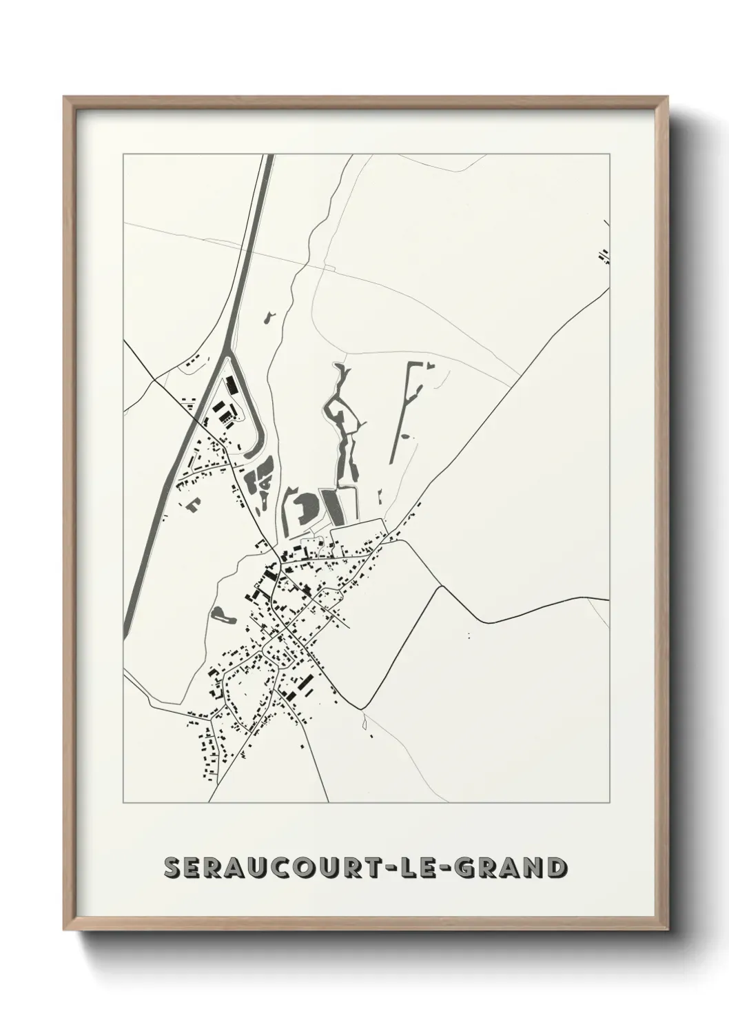 Un poster carte Seraucourt-le-Grand