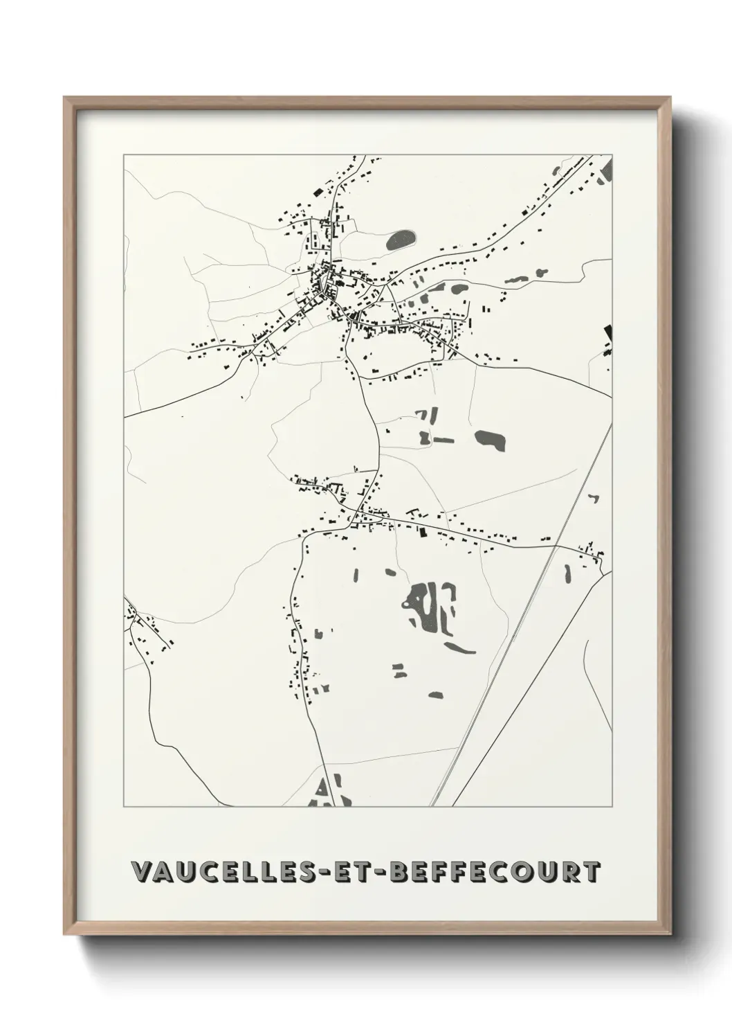 Un poster carte Vaucelles-et-Beffecourt
