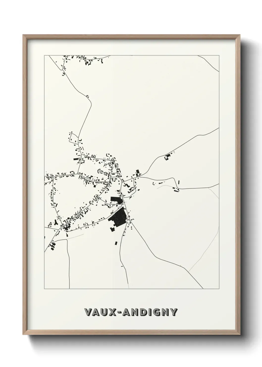 Un poster carte Vaux-Andigny