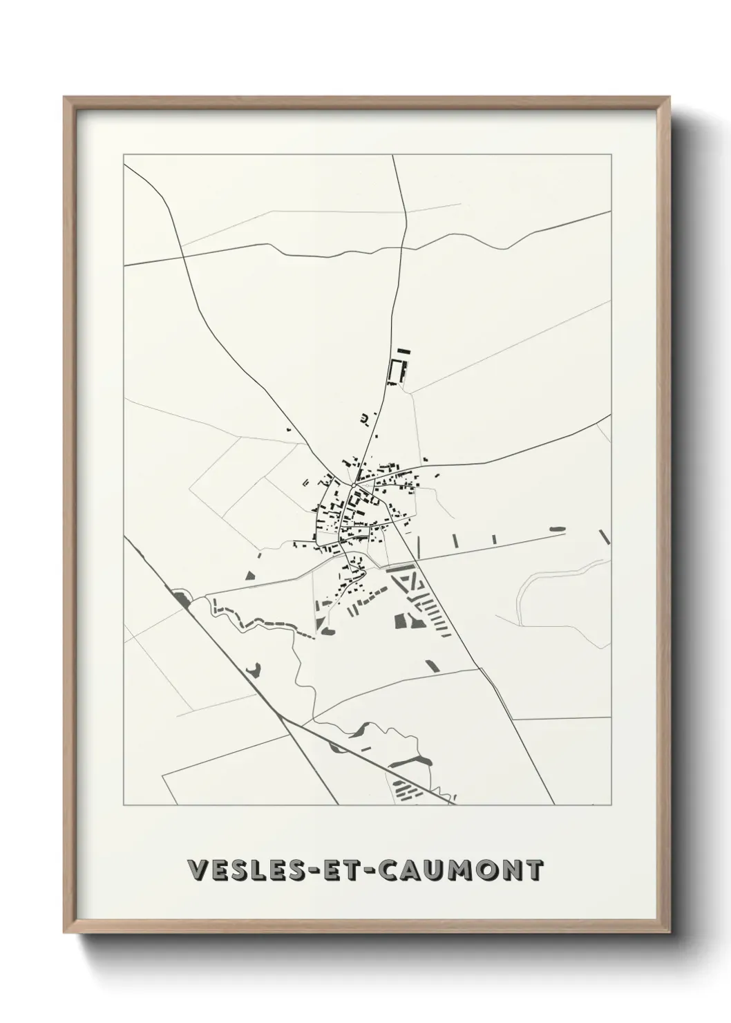 Un poster carte Vesles-et-Caumont