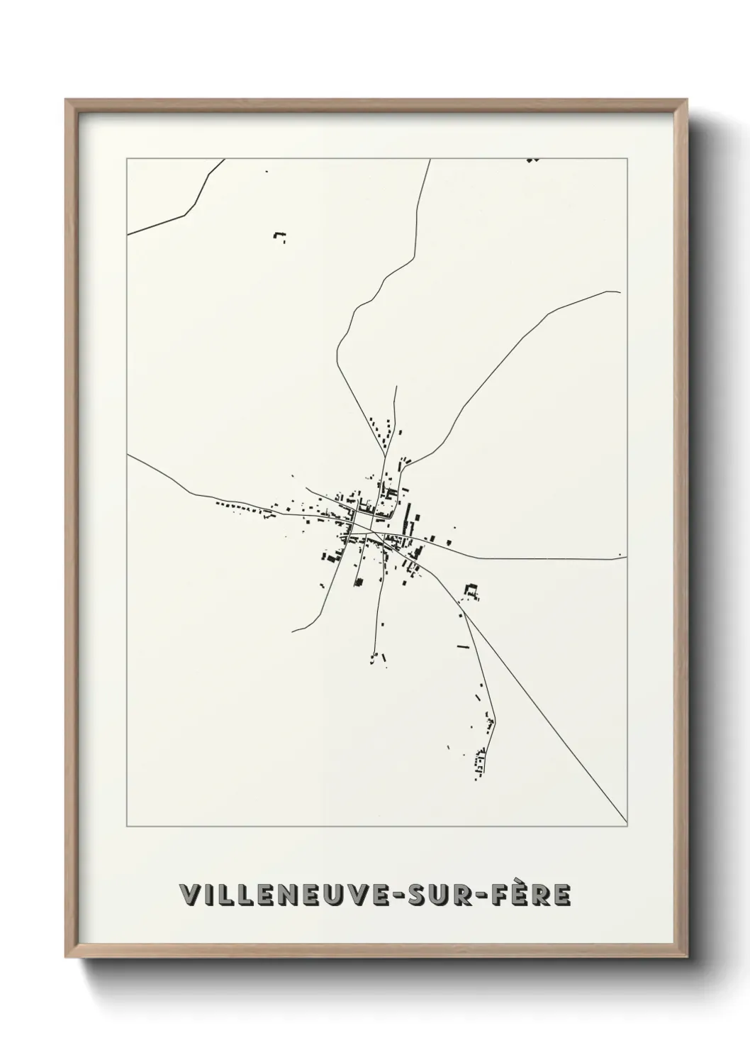 Un poster carte Villeneuve-sur-Fère