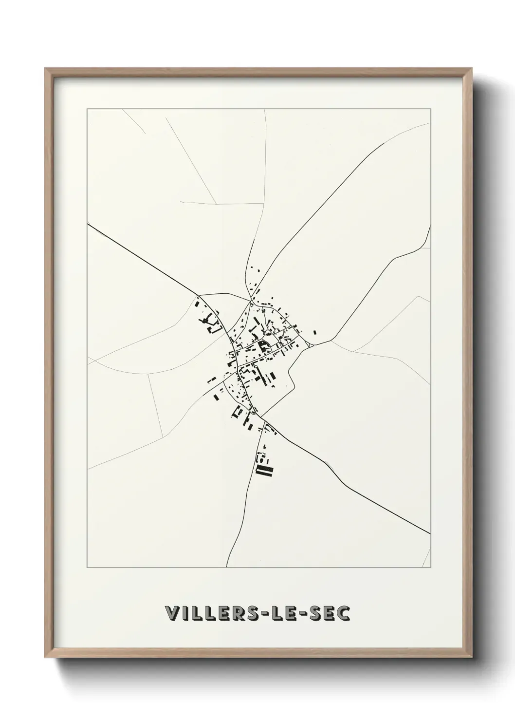 Un poster carte Villers-le-Sec