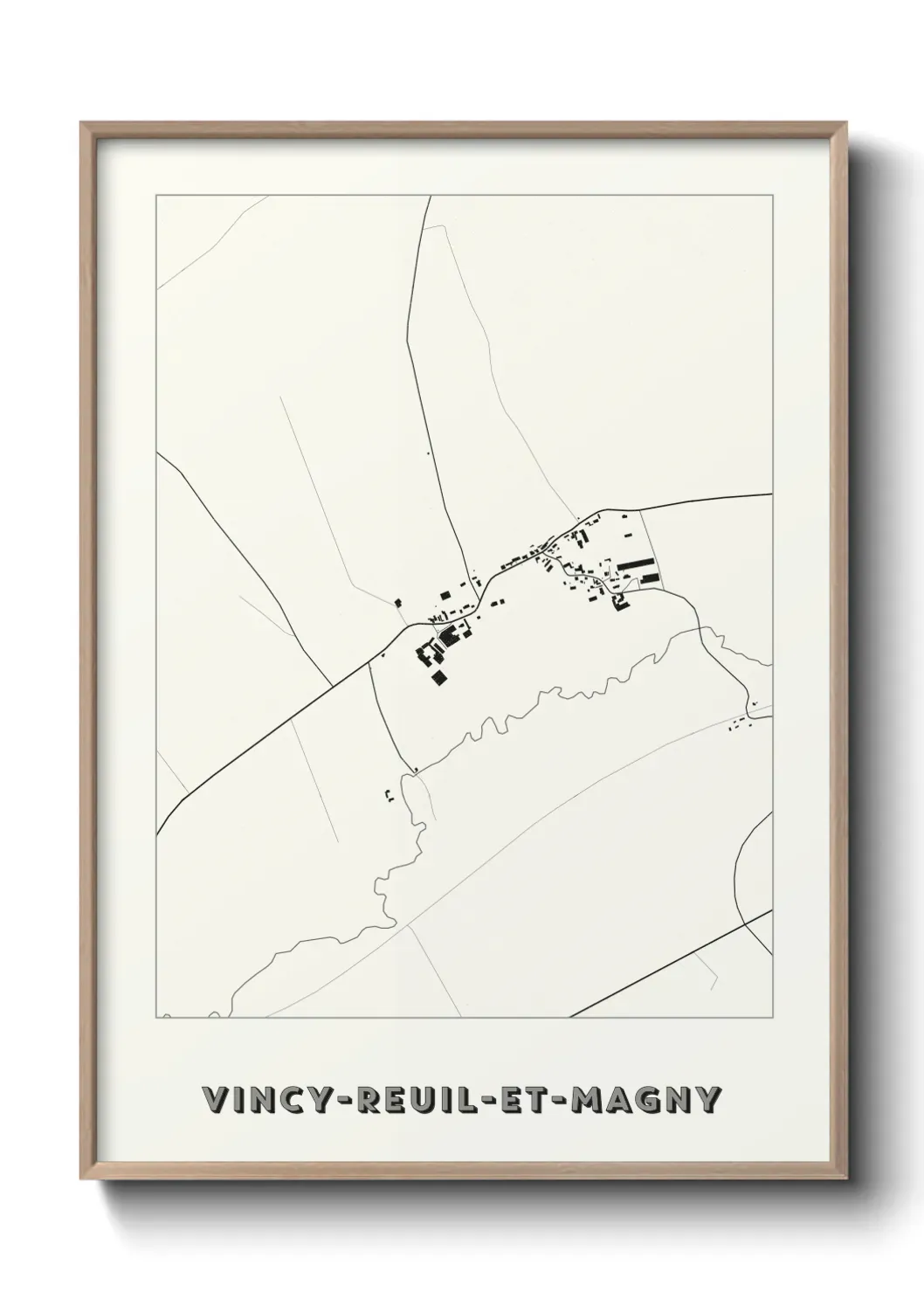 Un poster carte Vincy-Reuil-et-Magny