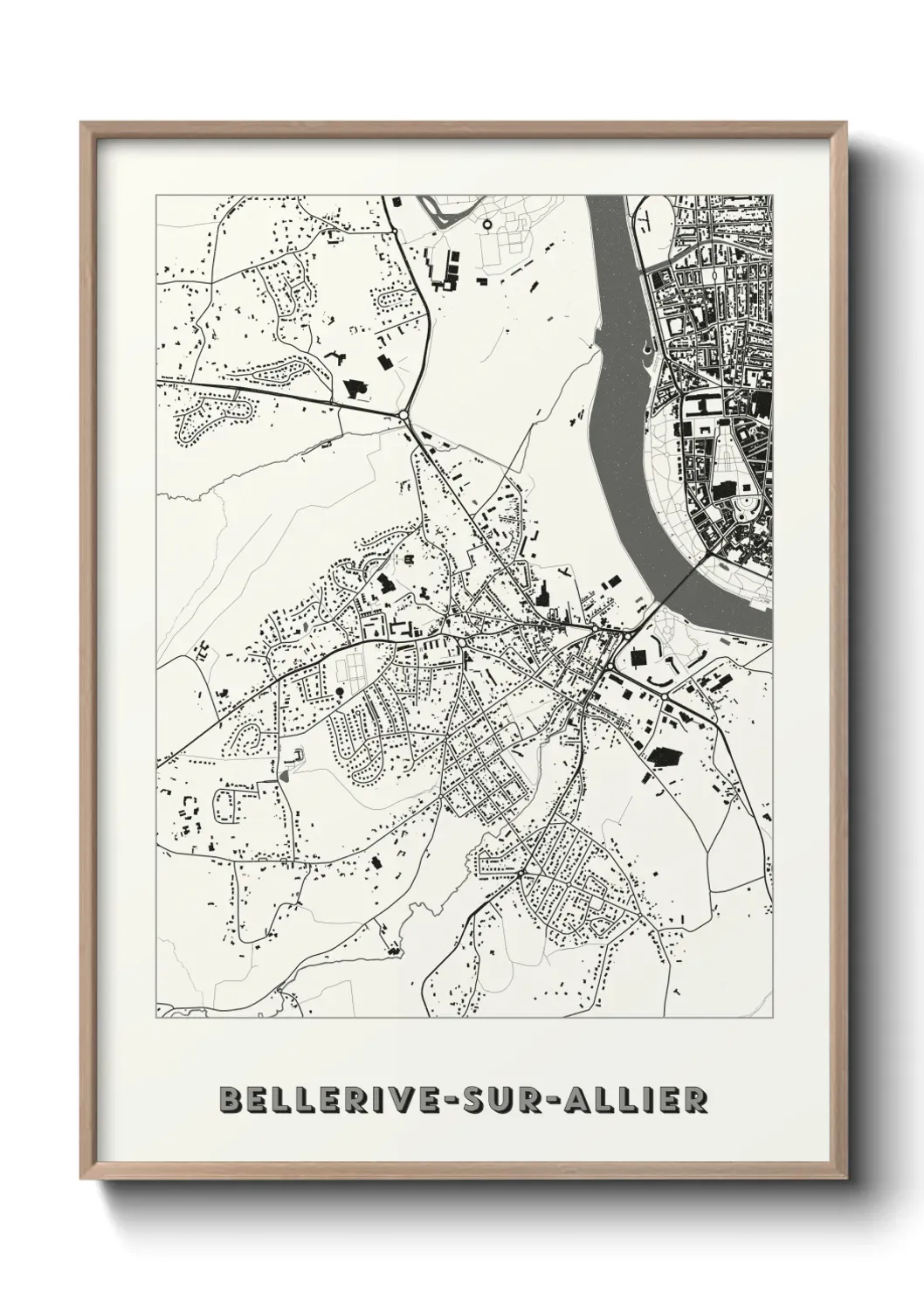 Un poster carte Bellerive-sur-Allier
