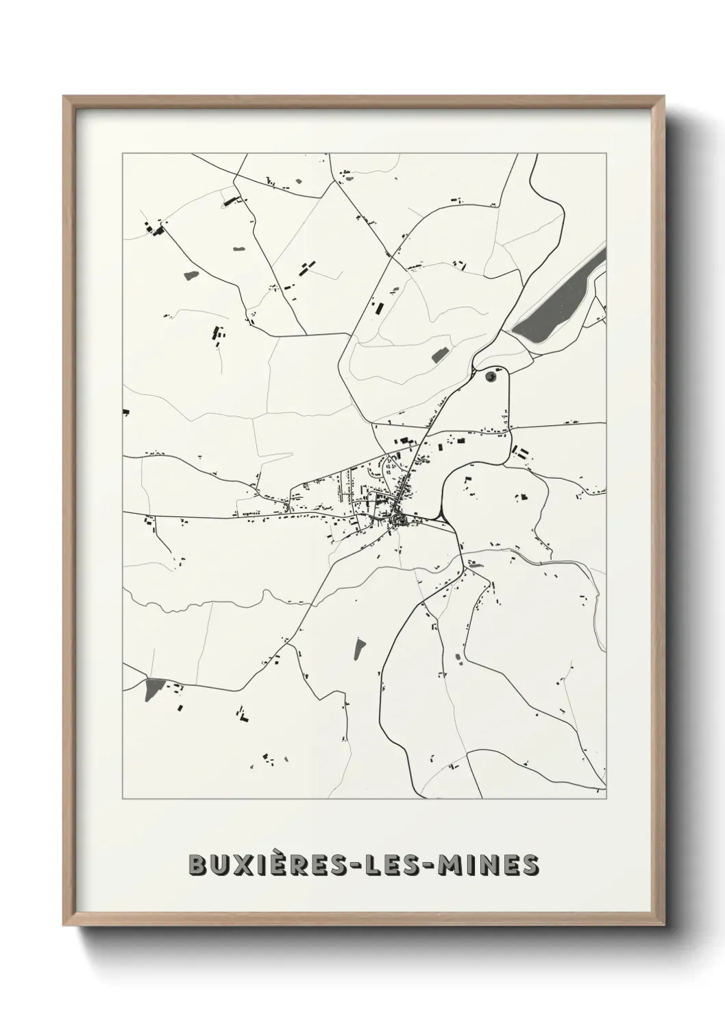 Un poster carte Buxières-les-Mines