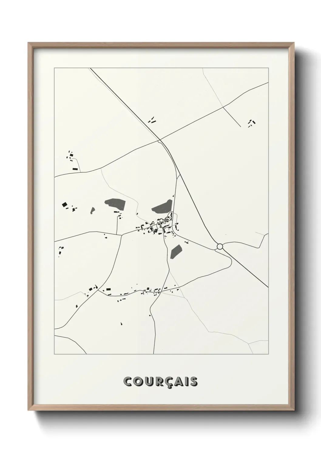 Un poster carte Courçais