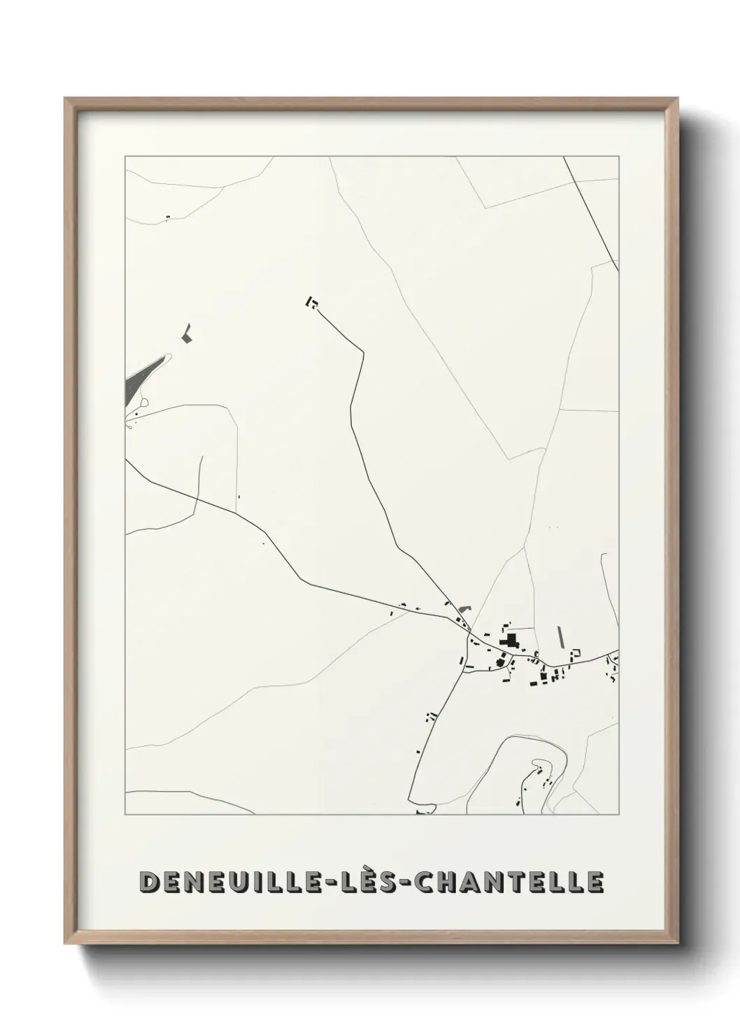 Un poster carte Deneuille-lès-Chantelle