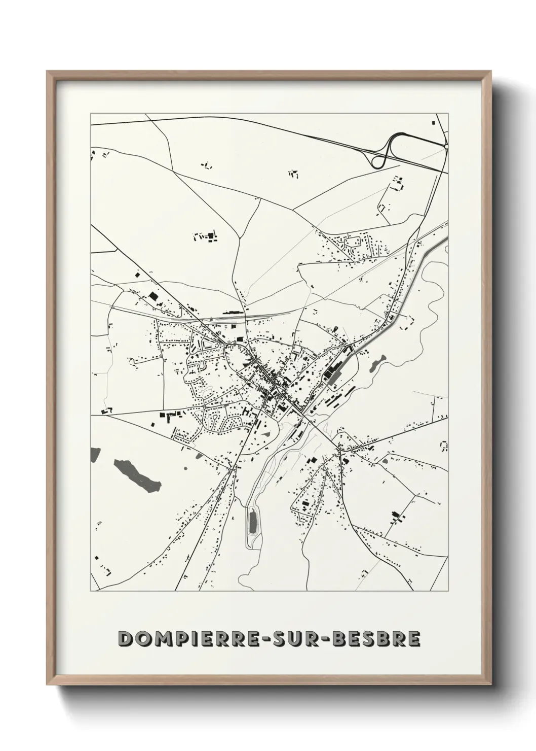 Un poster carte Dompierre-sur-Besbre