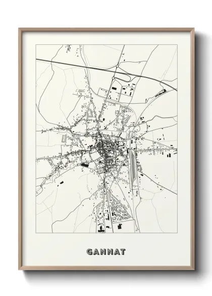 Une affiche de carte sur Gannat