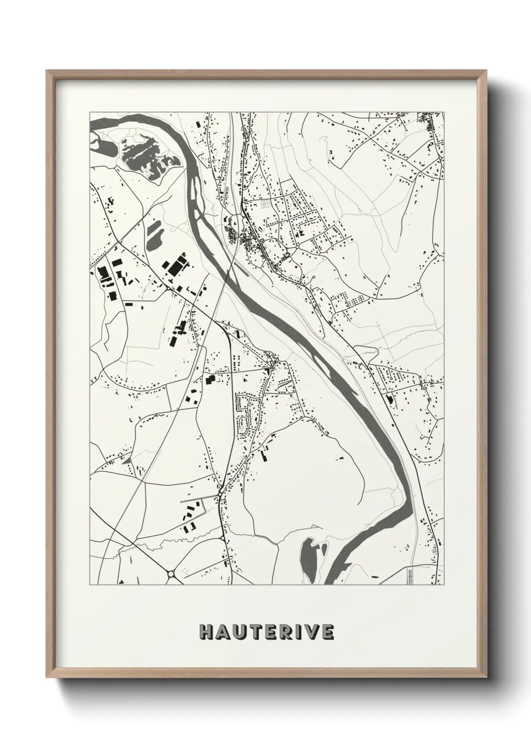 Un poster carte Hauterive