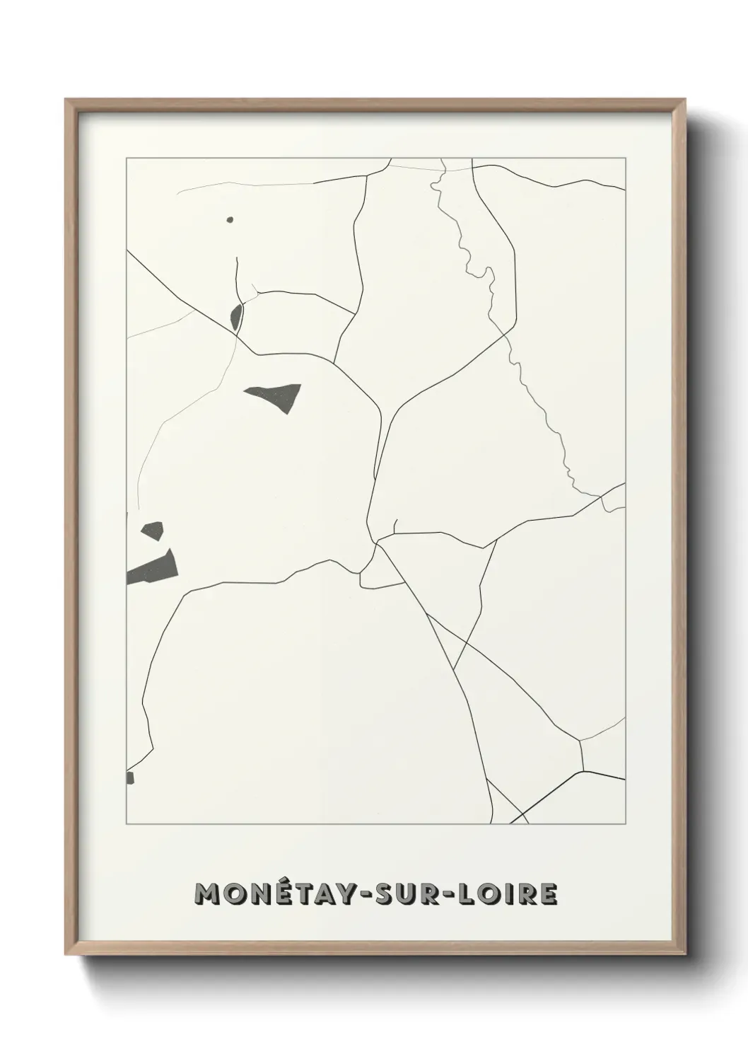 Un poster carte Monétay-sur-Loire