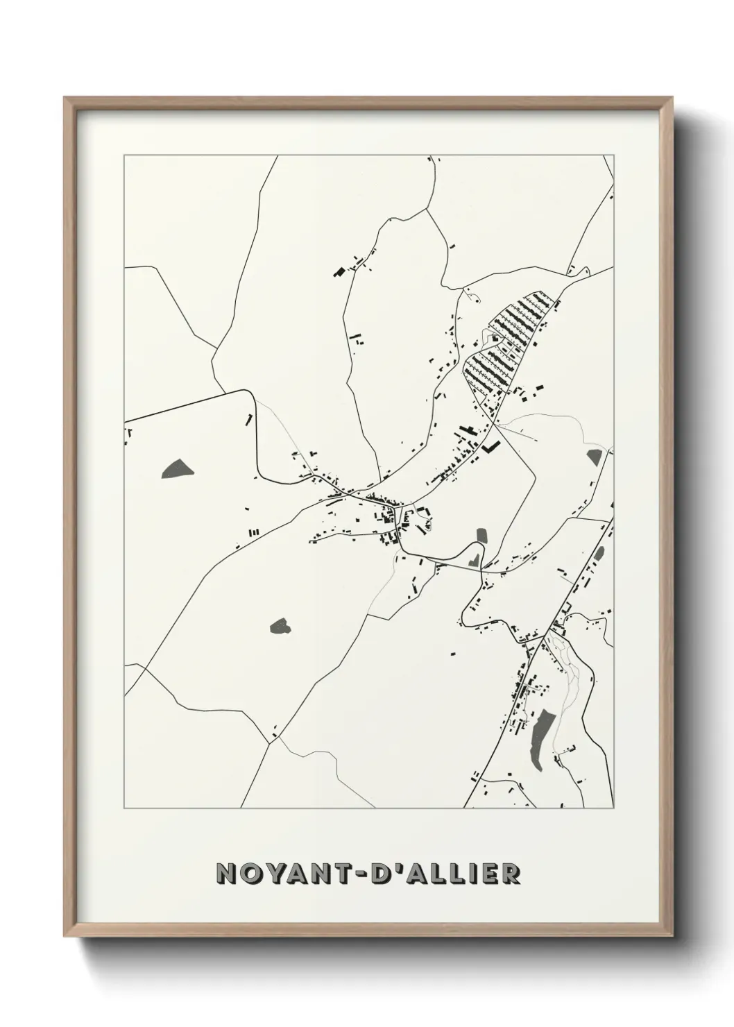 Un poster carte Noyant-d'Allier
