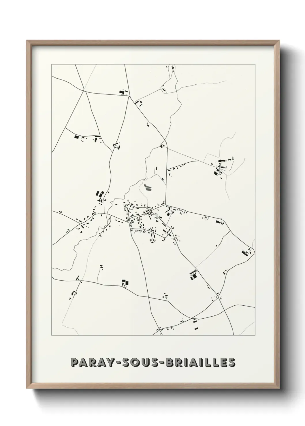 Un poster carte Paray-sous-Briailles