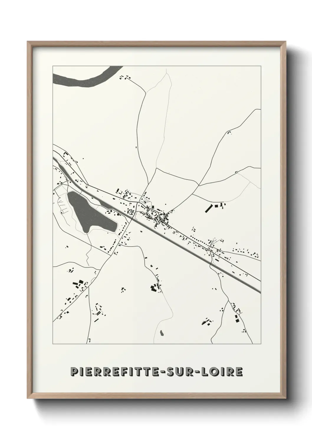 Un poster carte Pierrefitte-sur-Loire