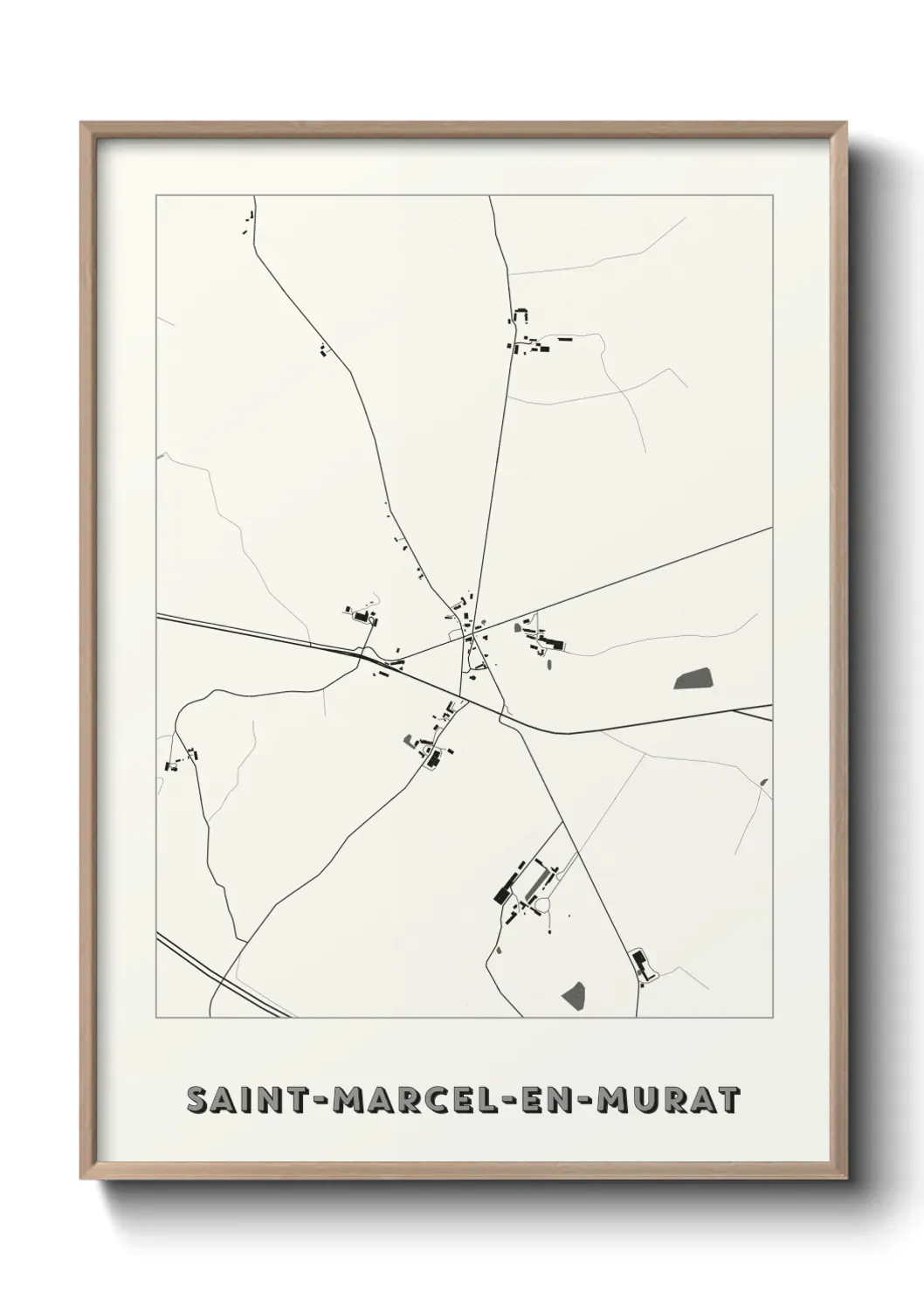 Un poster carte Saint-Marcel-en-Murat