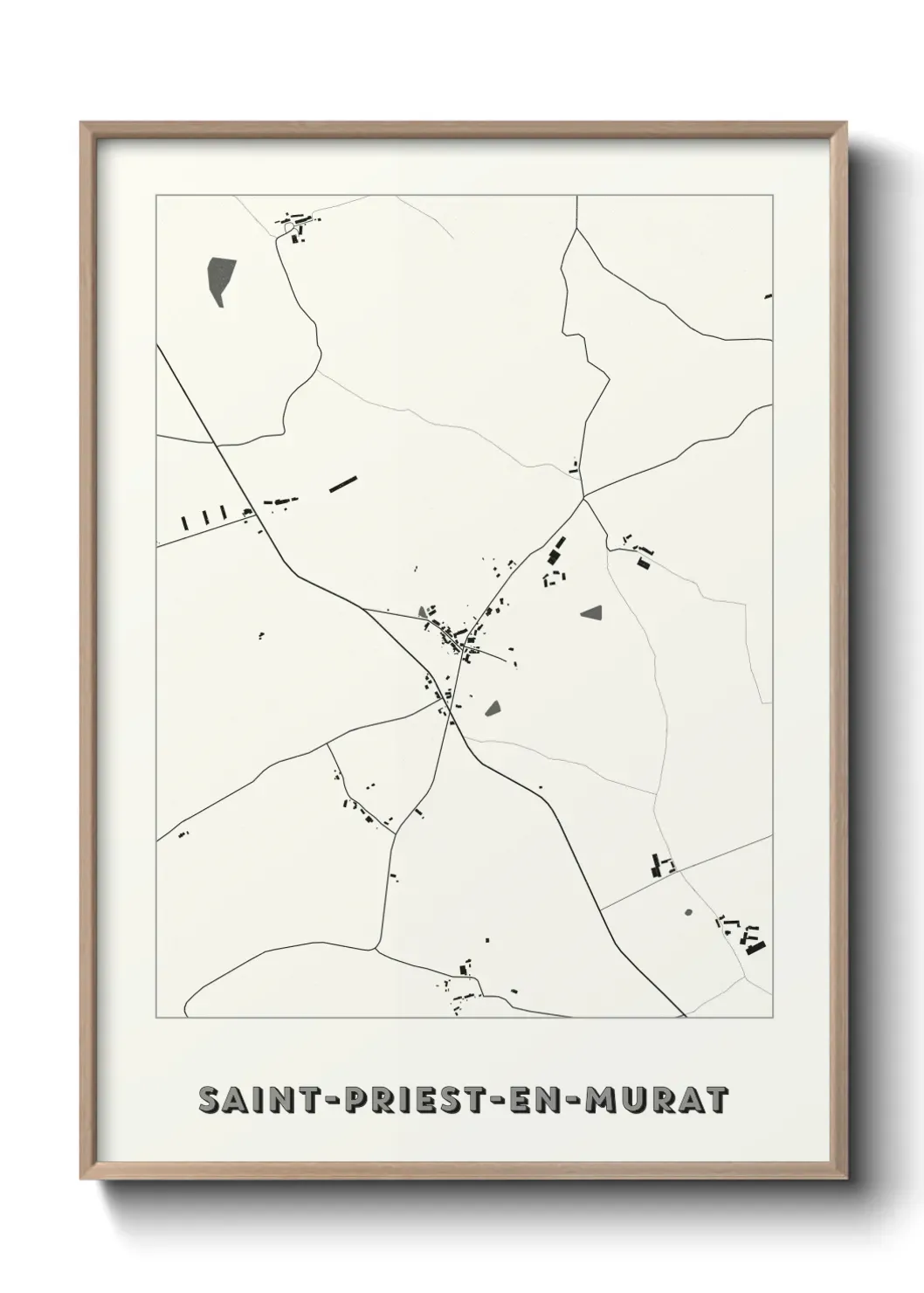 Un poster carte Saint-Priest-en-Murat
