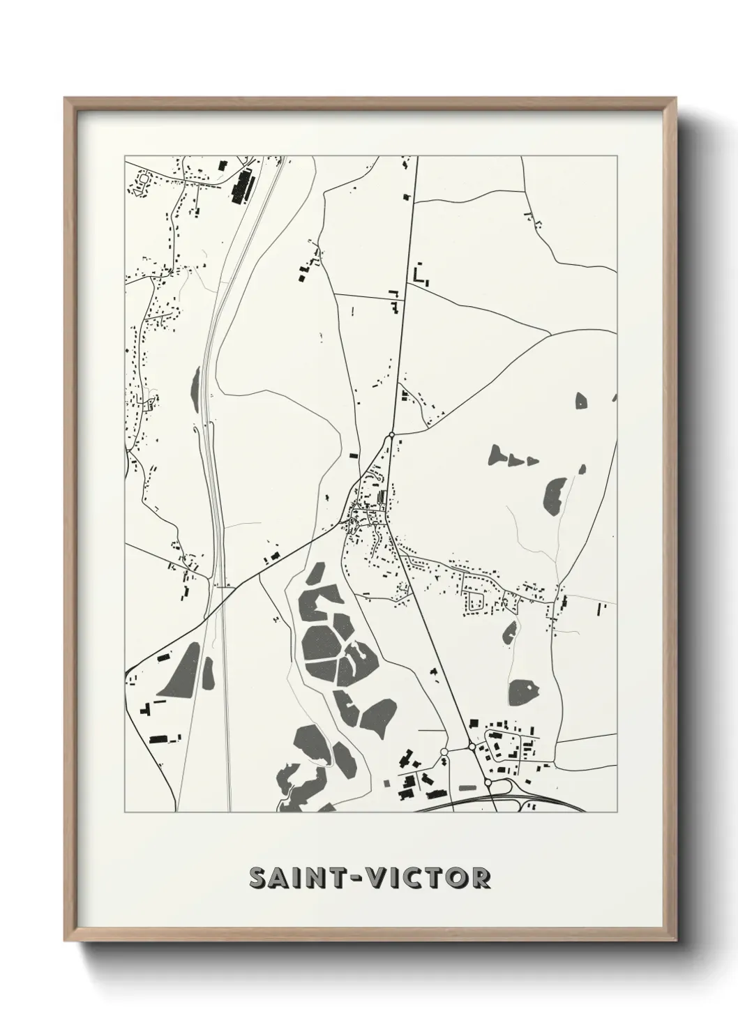 Un poster carte Saint-Victor