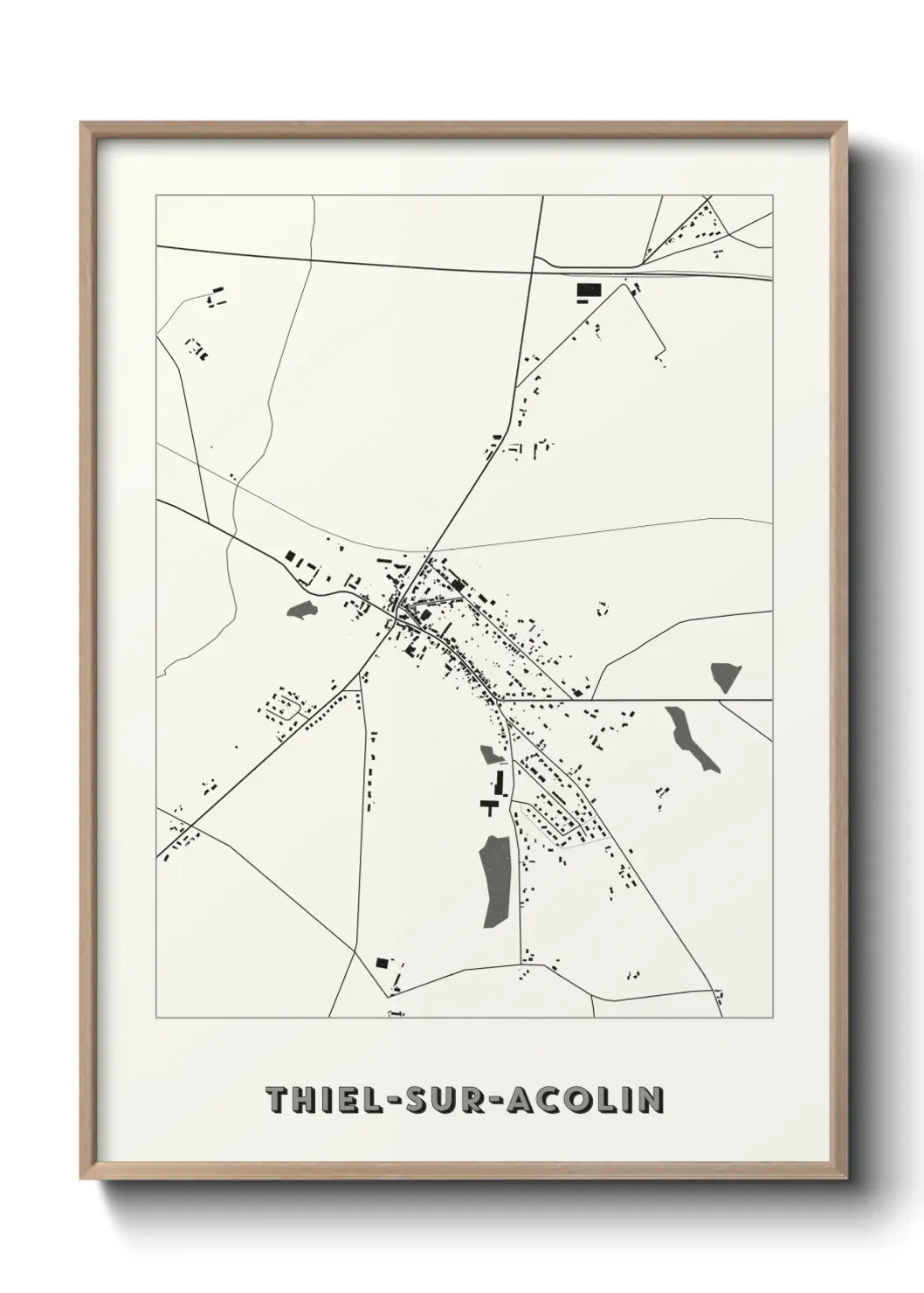 Un poster carte Thiel-sur-Acolin
