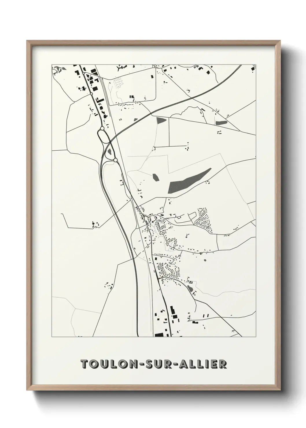 Un poster carte Toulon-sur-Allier