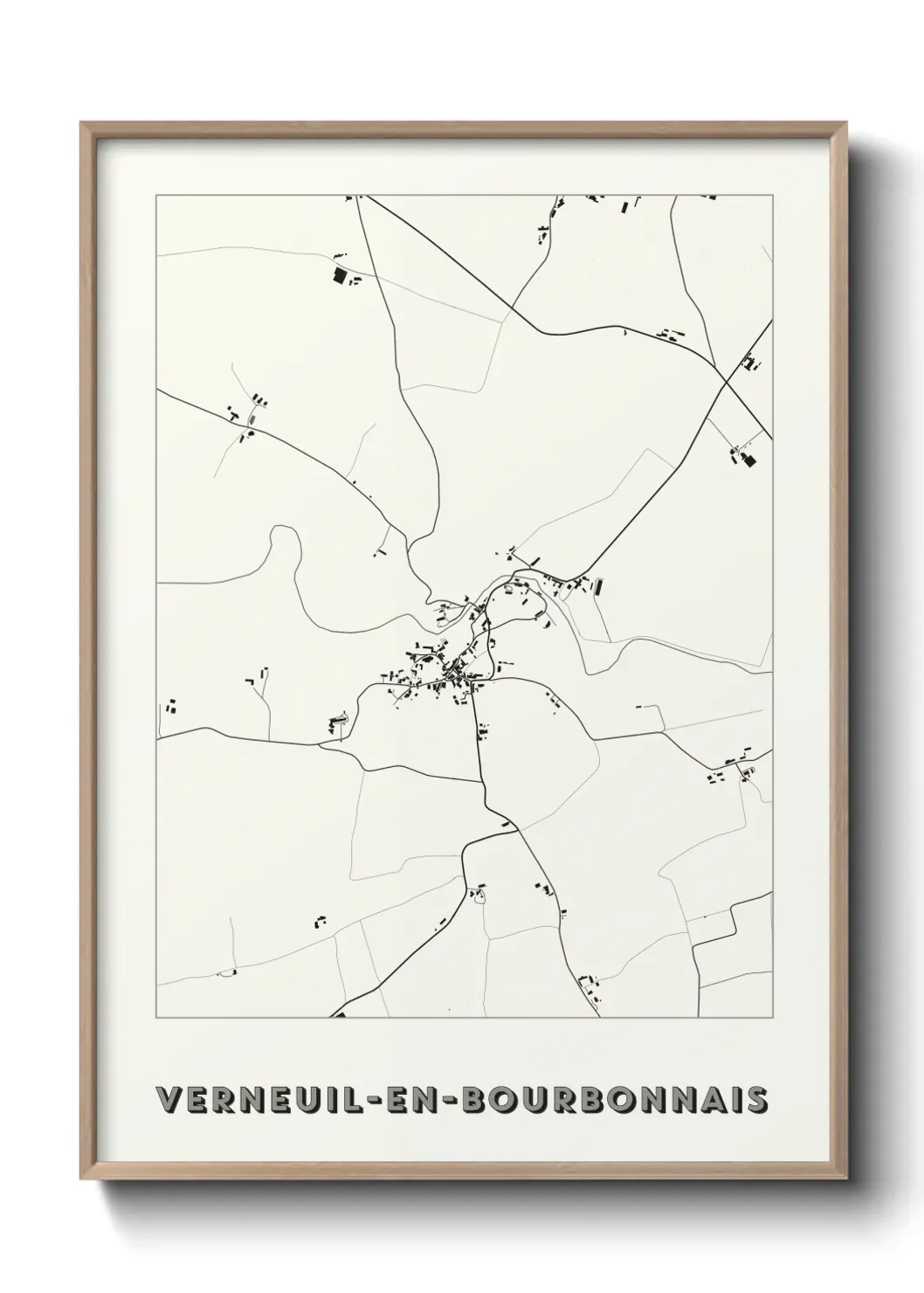 Un poster carte Verneuil-en-Bourbonnais