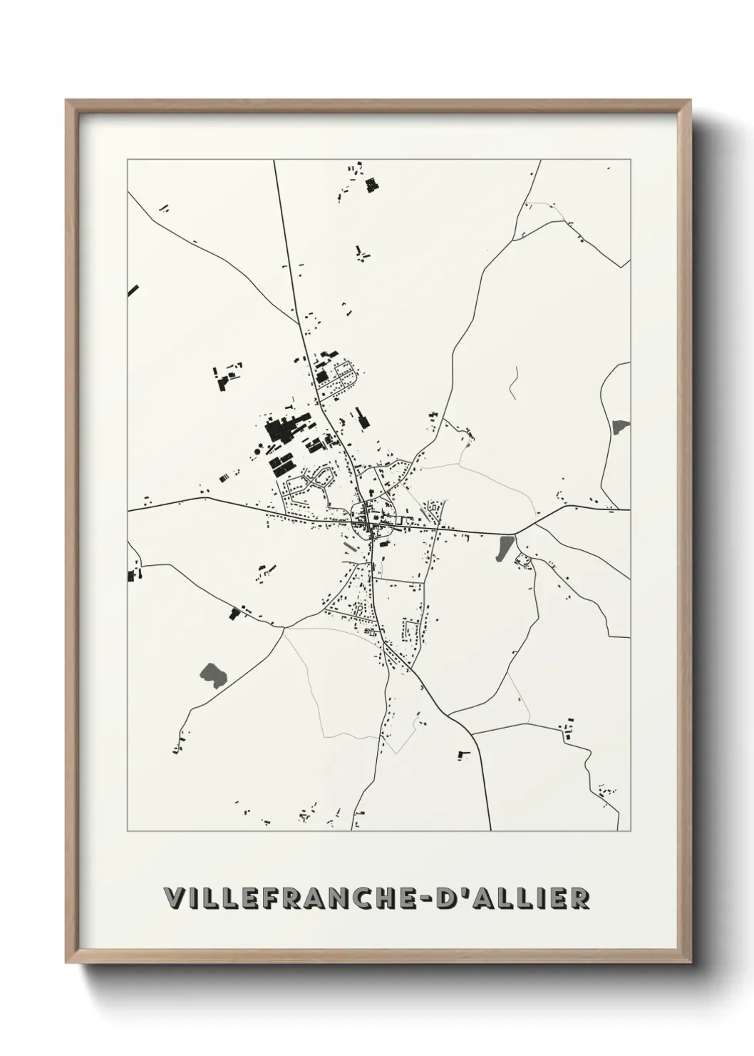 Un poster carte Villefranche-d'Allier