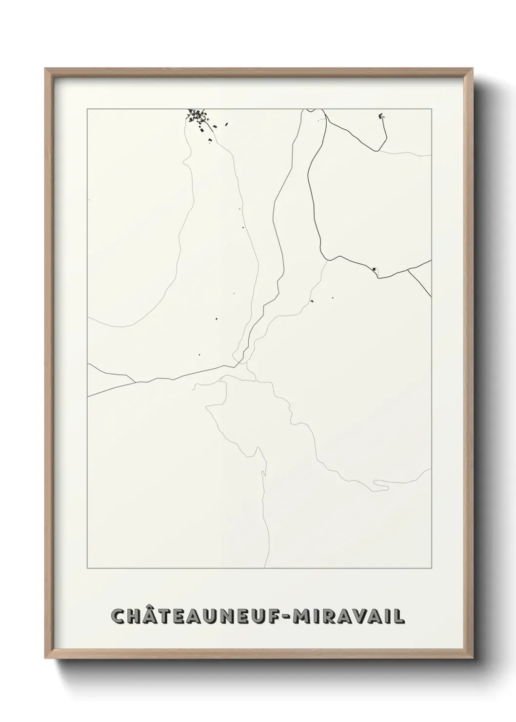 Un poster carte Châteauneuf-Miravail