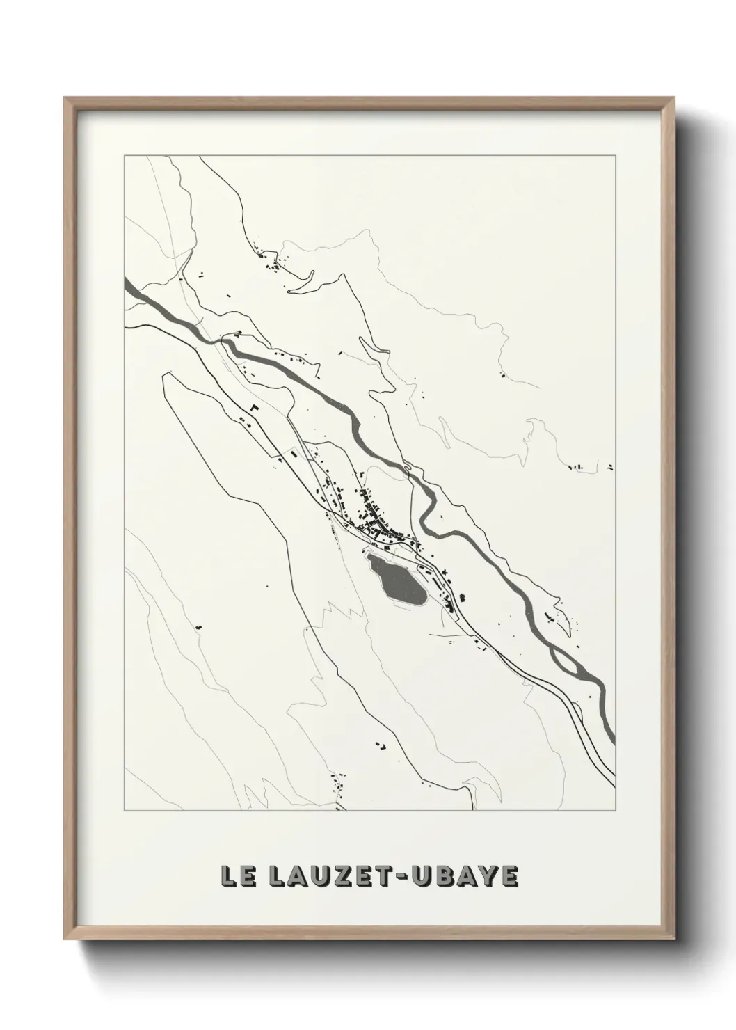 Un poster carte Le Lauzet-Ubaye