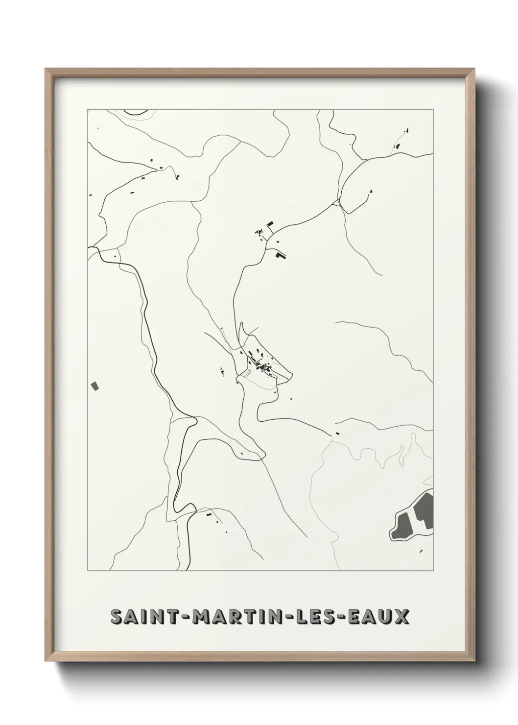 Un poster carte Saint-Martin-les-Eaux