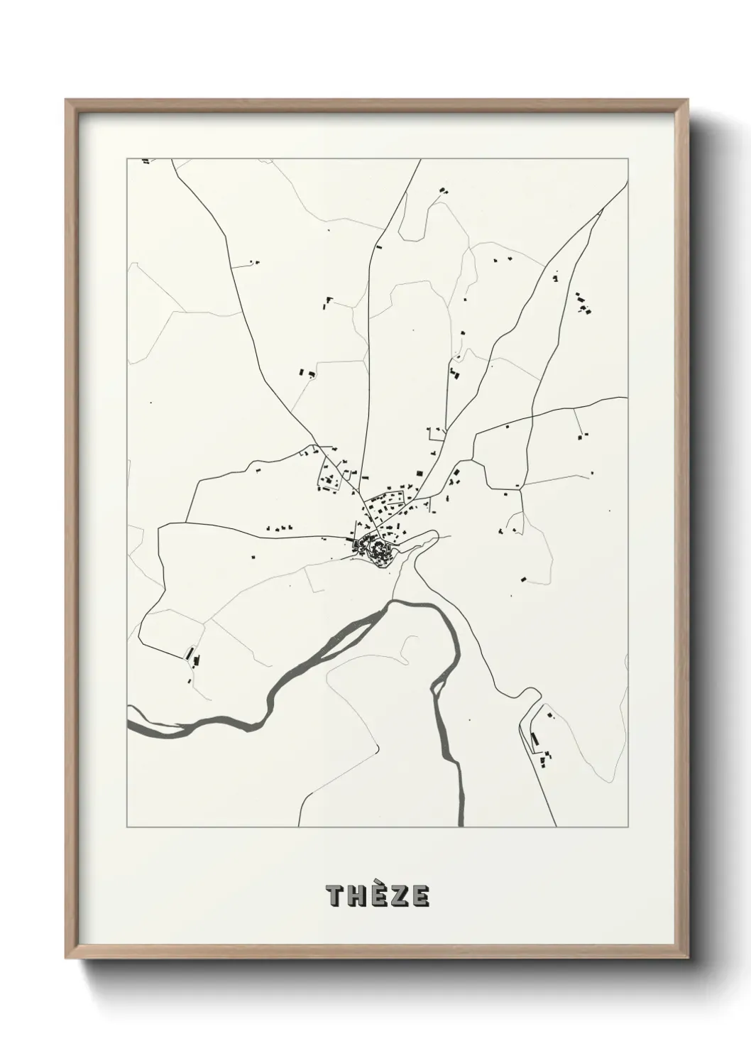 Un poster carte Thèze