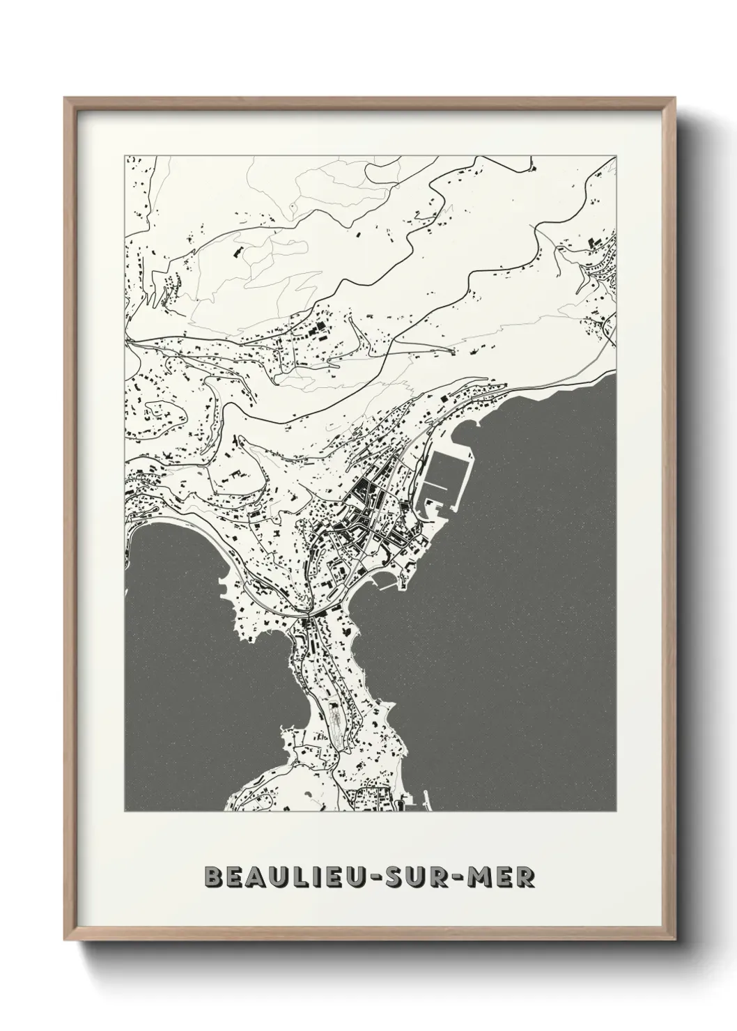 Un poster carte Beaulieu-sur-Mer
