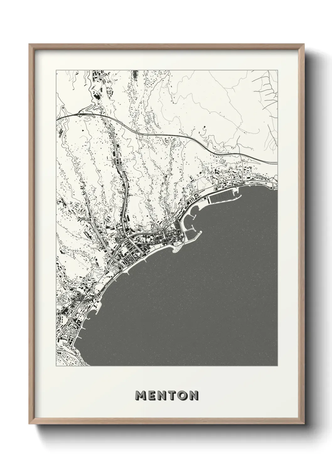 Un poster carte Menton