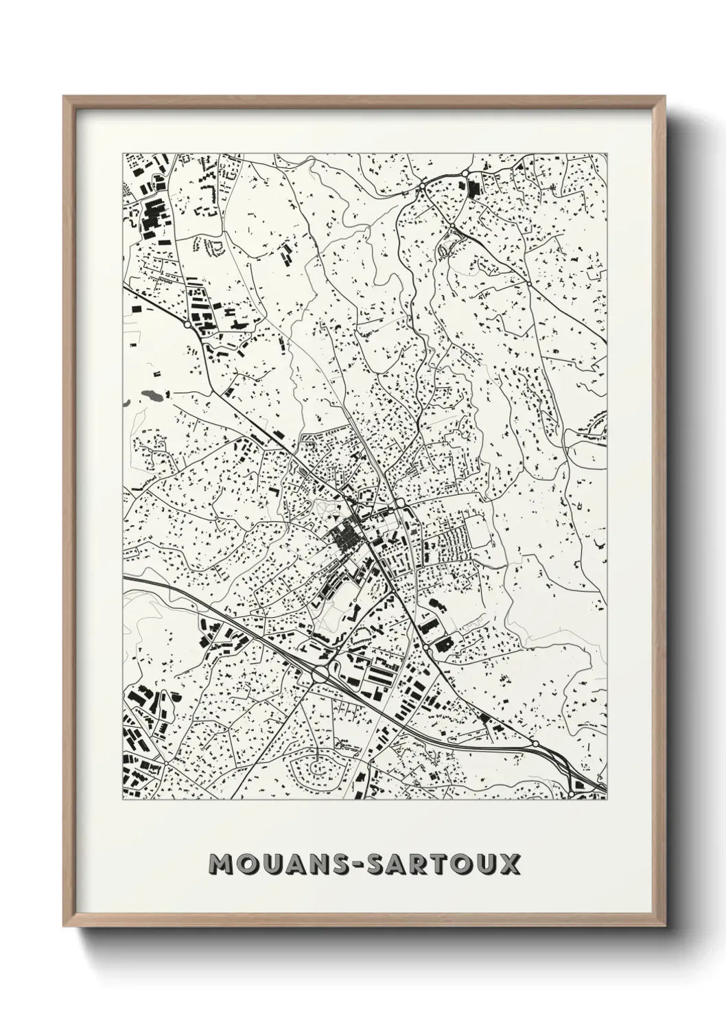 Un poster carte Mouans-Sartoux