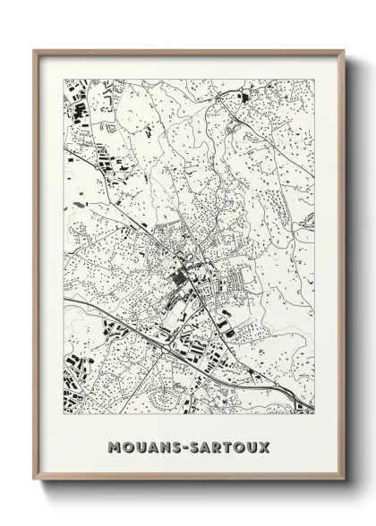 Une affiche de carte sur Mouans-Sartoux