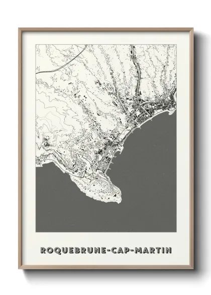Une affiche de carte sur Roquebrune-Cap-Martin