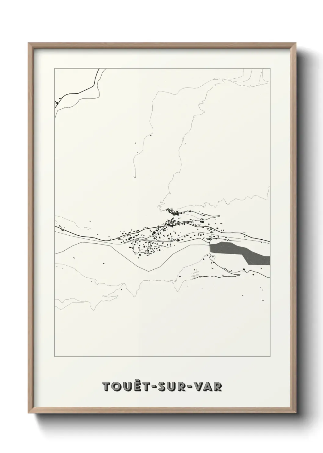 Un poster carte Touët-sur-Var