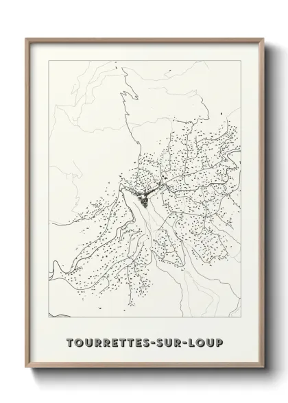 Une affiche de carte sur Tourrettes-sur-Loup