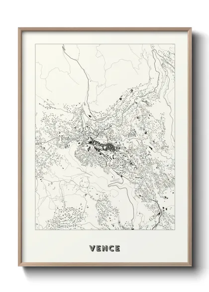 Une affiche de carte sur Vence