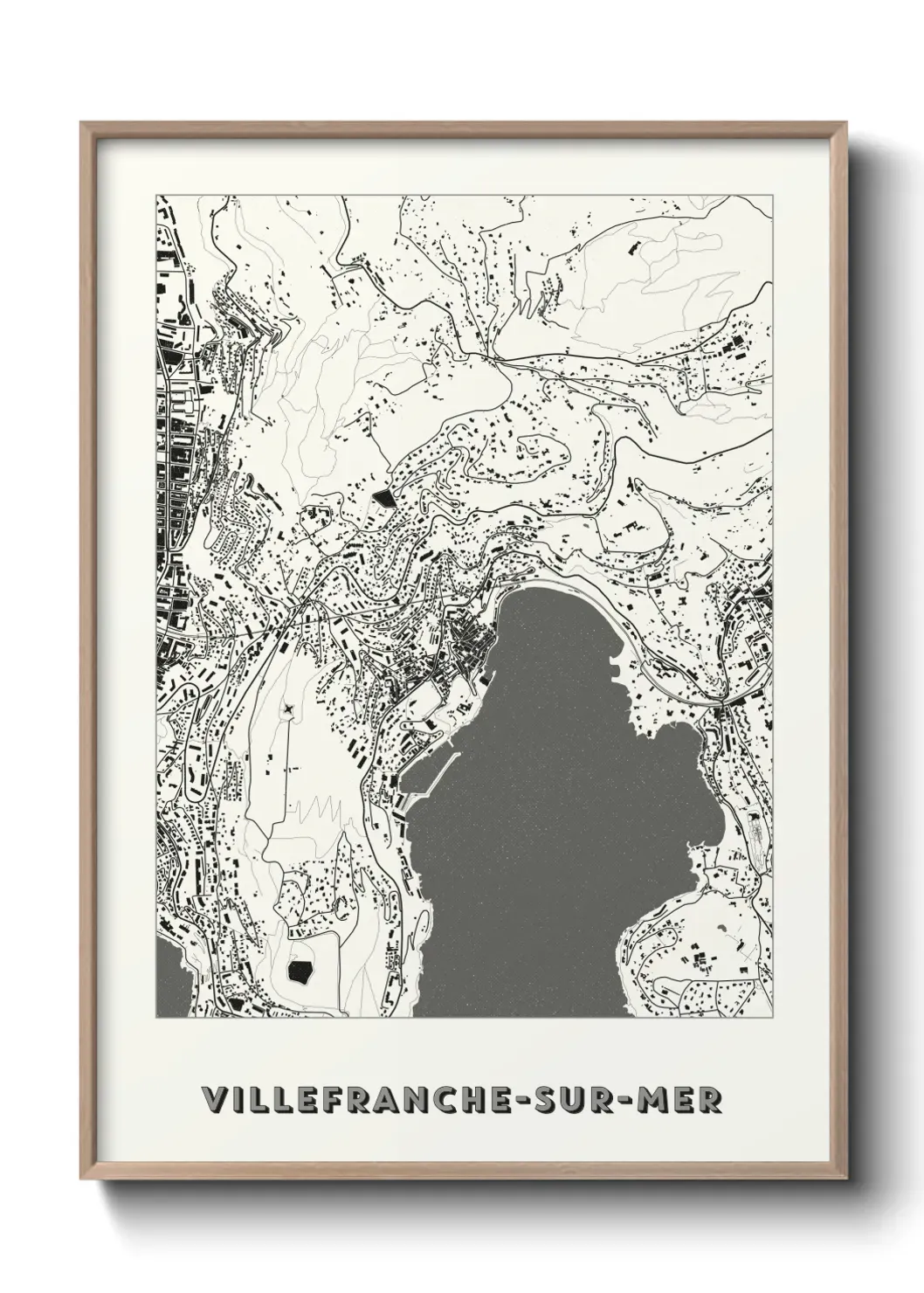Un poster carte Villefranche-sur-Mer