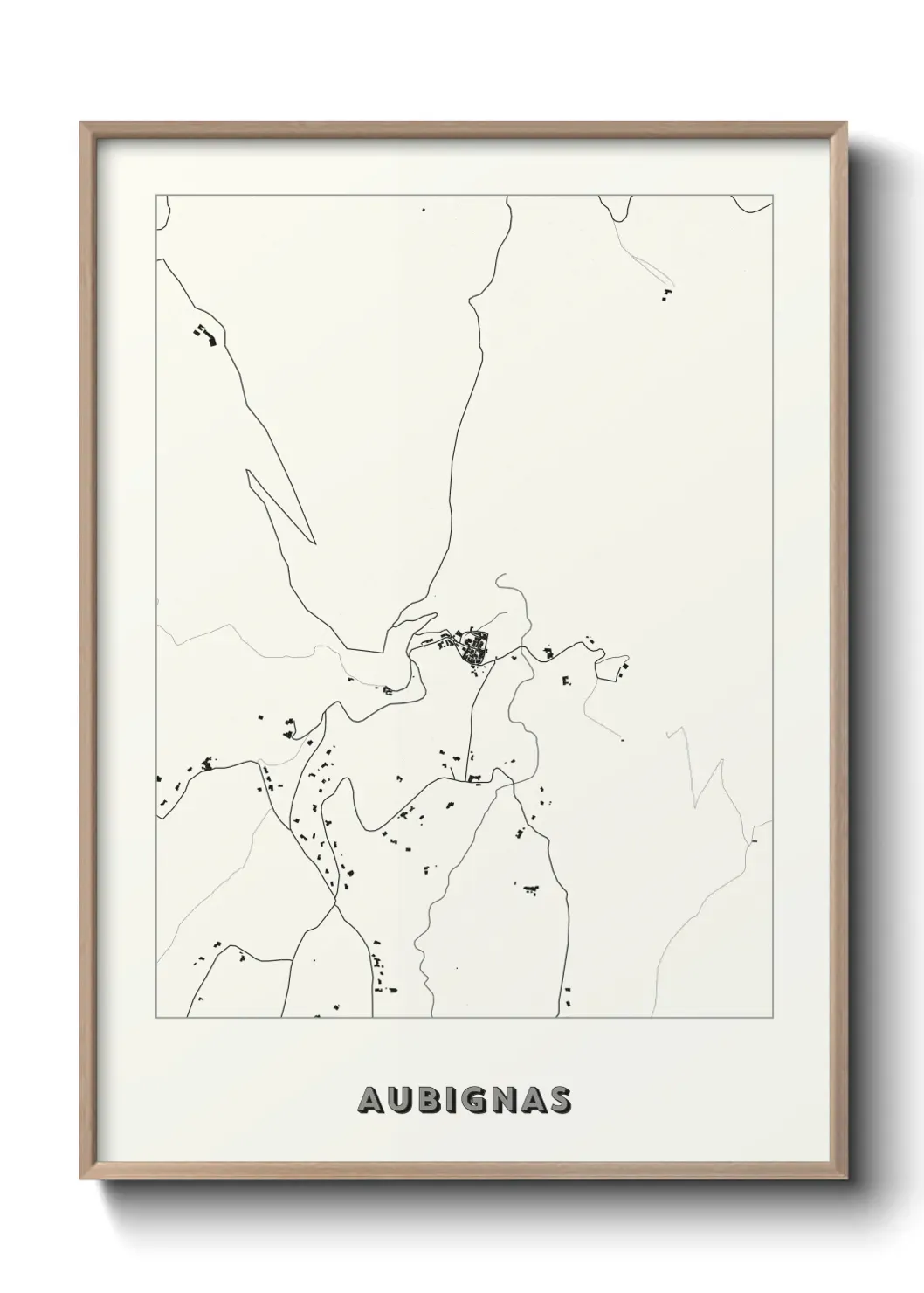 Un poster carte Aubignas
