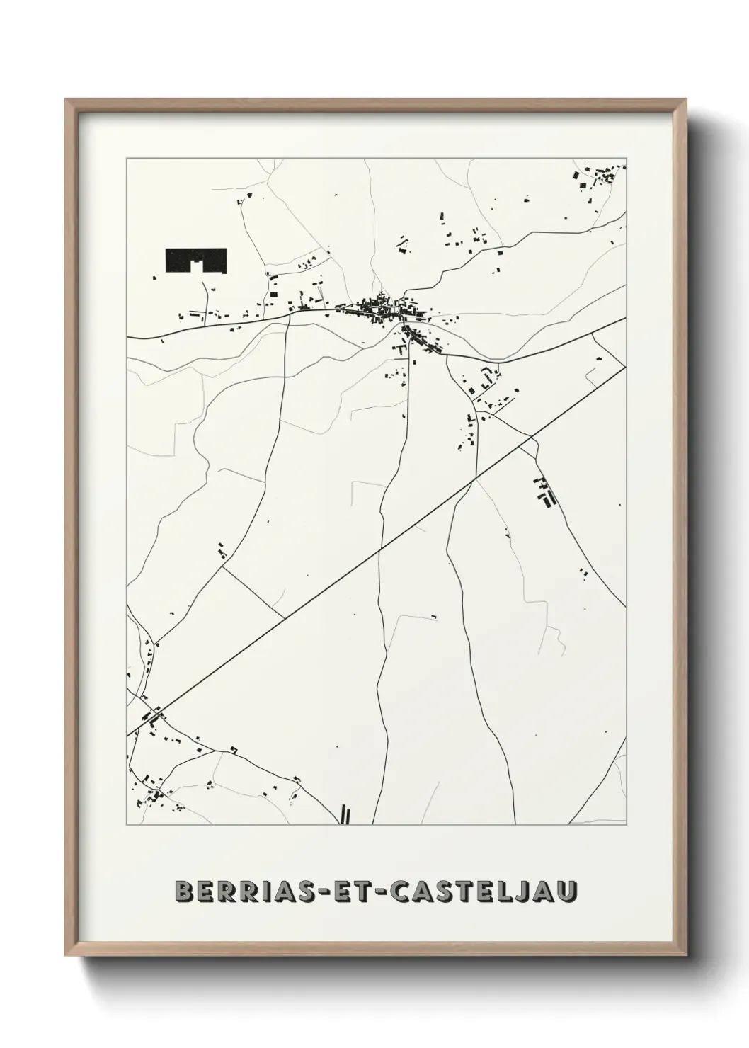 Un poster carte Berrias-et-Casteljau